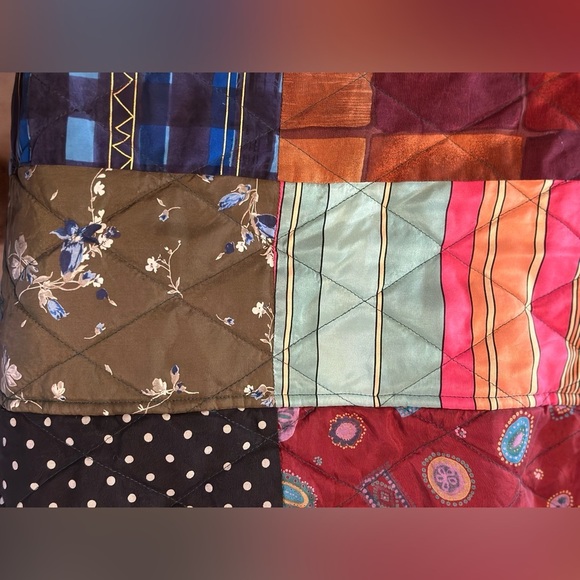 Stunning Volup Vintage 220 Hickory Reversible Patchwork Quilted Silk Jacket XL - Picture 13 of 16